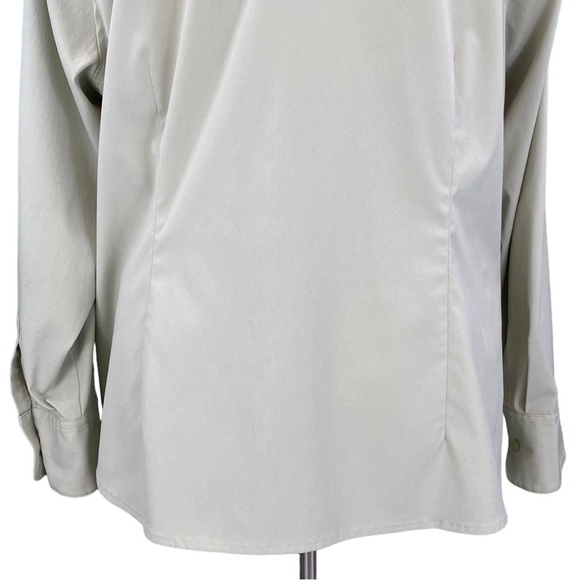 Lane Bryant Khaki Sage Green Basic Button Down Blouse - Picture 8 of 12